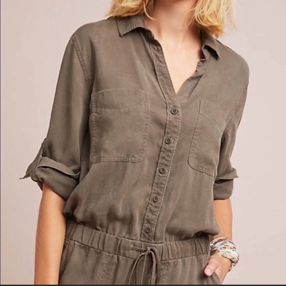 cloth & stone olive green jumpsuit